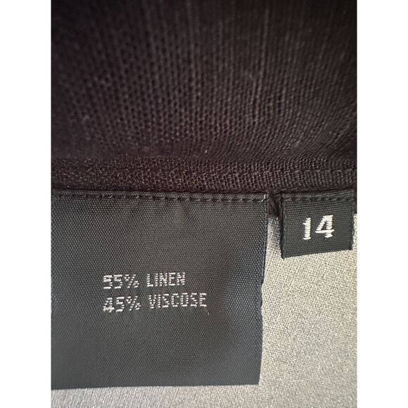 Pomodero black linen/viscose summer jacket.  Black.  US size 10 - Picture 7 of 12